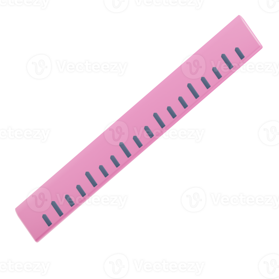 Pink 3D Ruler Illustration png