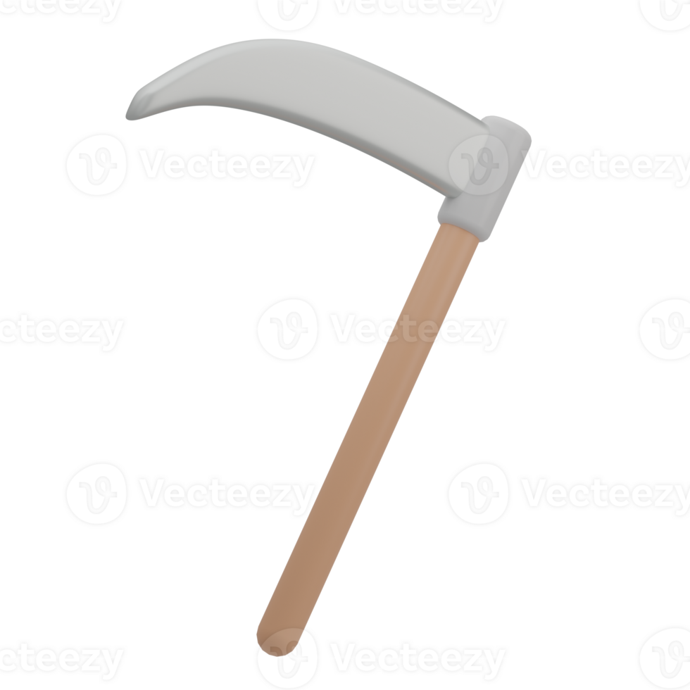 Cute 3D Scythe Icon Illustration Render png