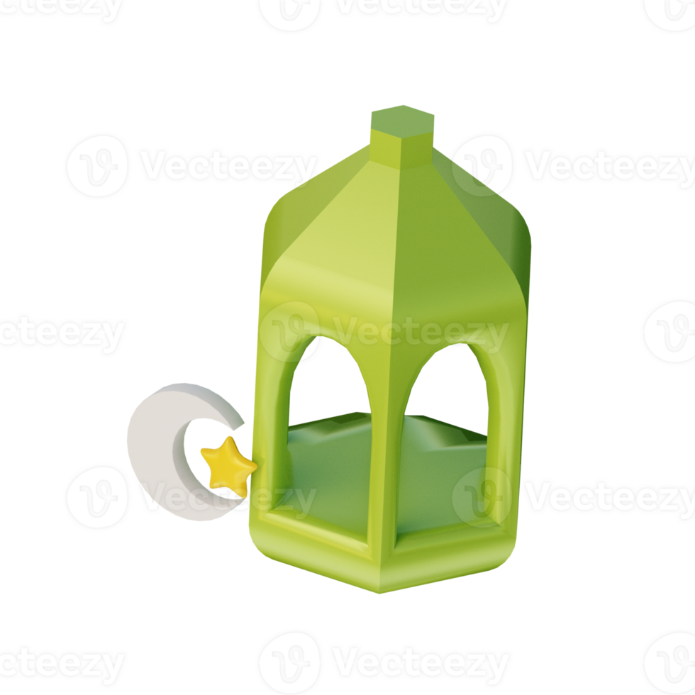 Cute 3D Ramadhan Lantern Icon Illustration Render png
