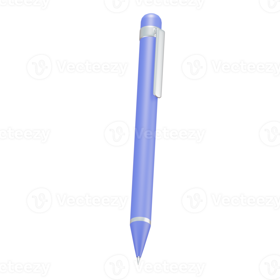 3D Purple Pen Illustration png