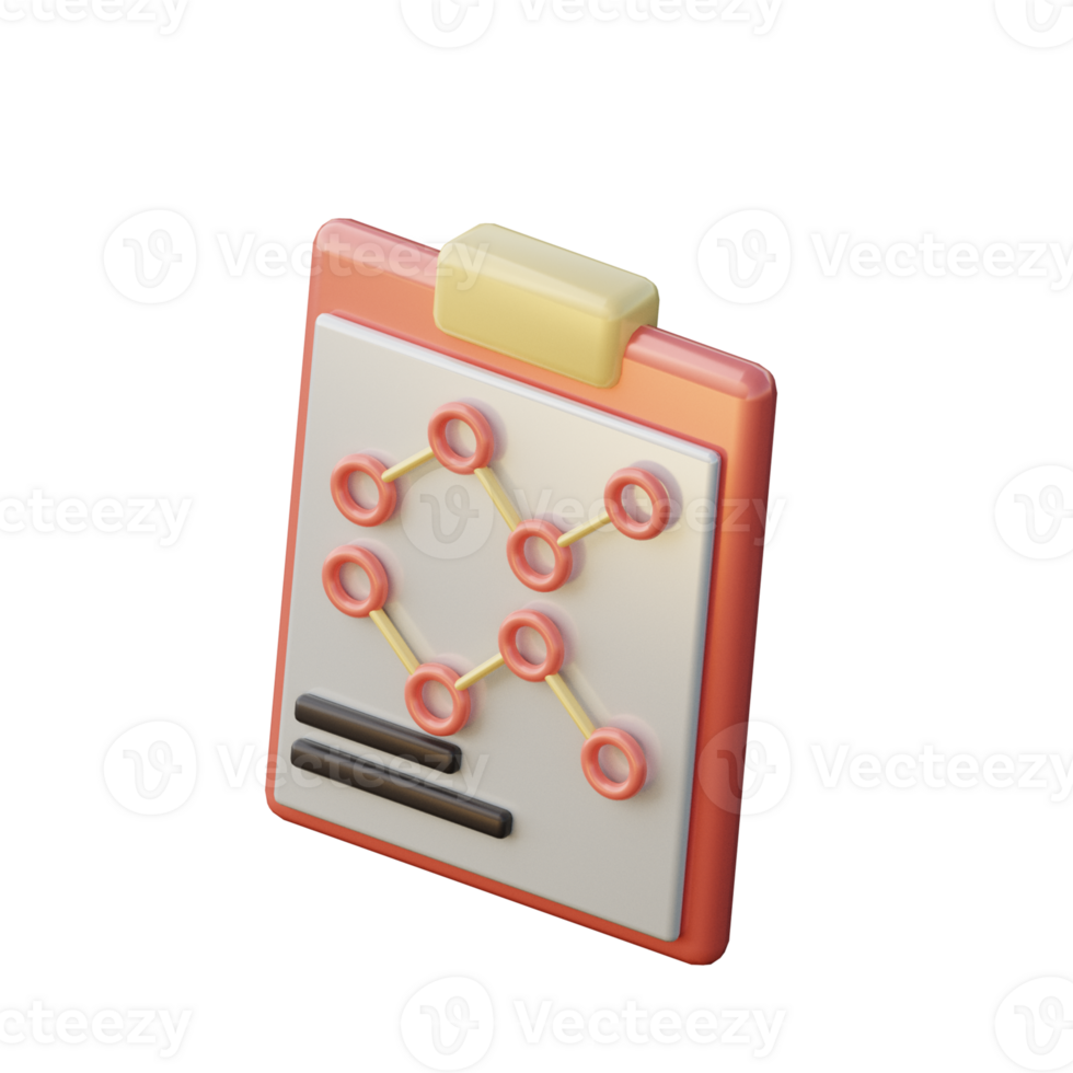 Cute 3D Report Icon Illustration Render png