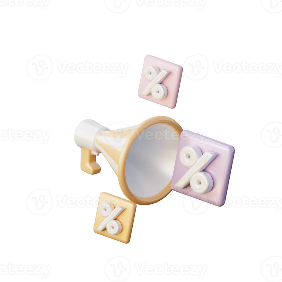 Cute 3D Promotion Icon Illustration Render png