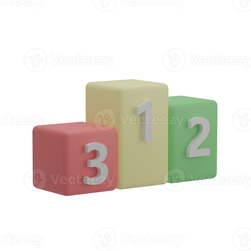 Cute 3D Podium Icon Illustration Render png