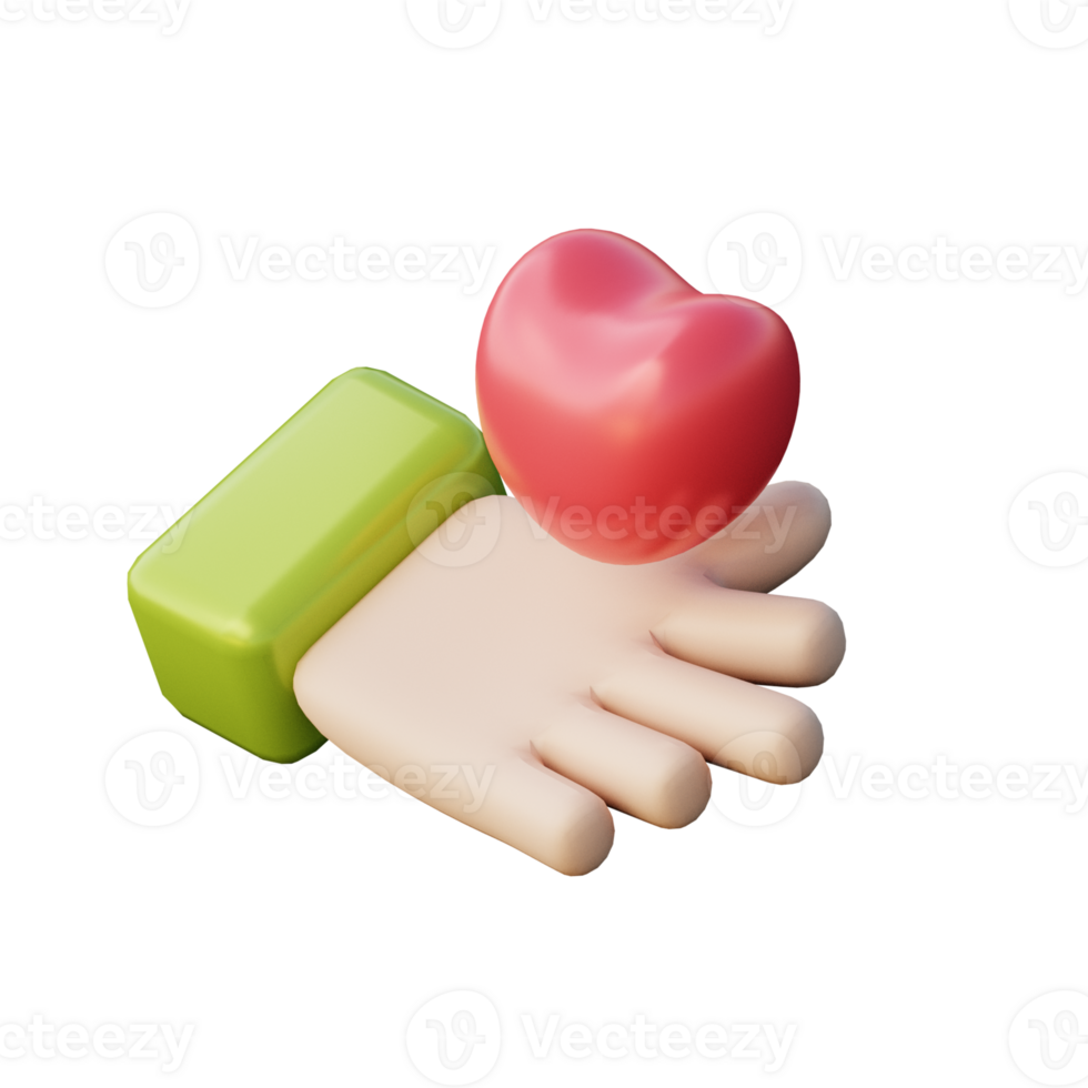 Cute 3D Share Love Icon Illustration Render png