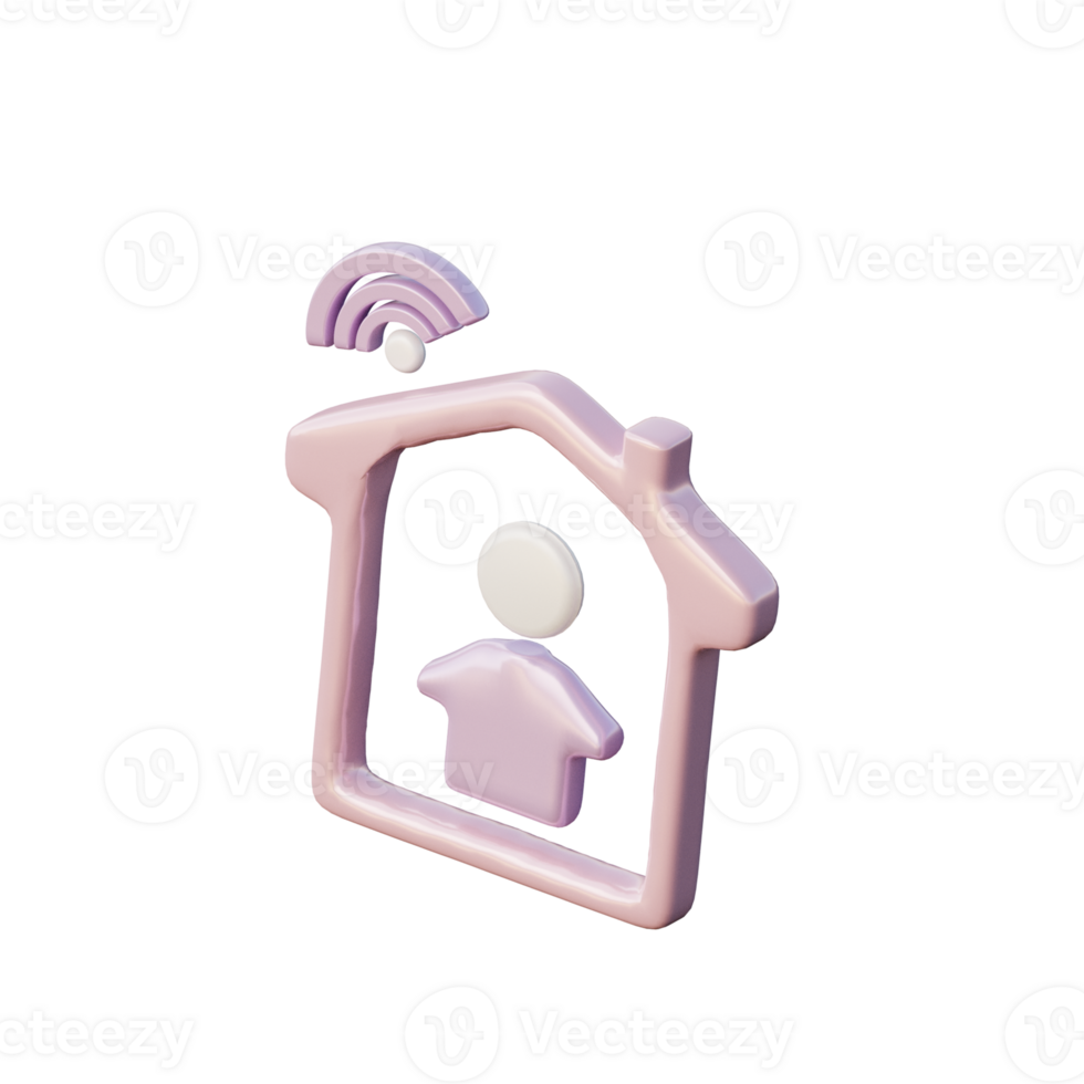 Cute 3D Remote Working Icon Illustration Render png