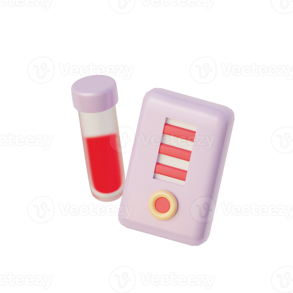 Cute 3D Rapid Test Icon Illustration Render png