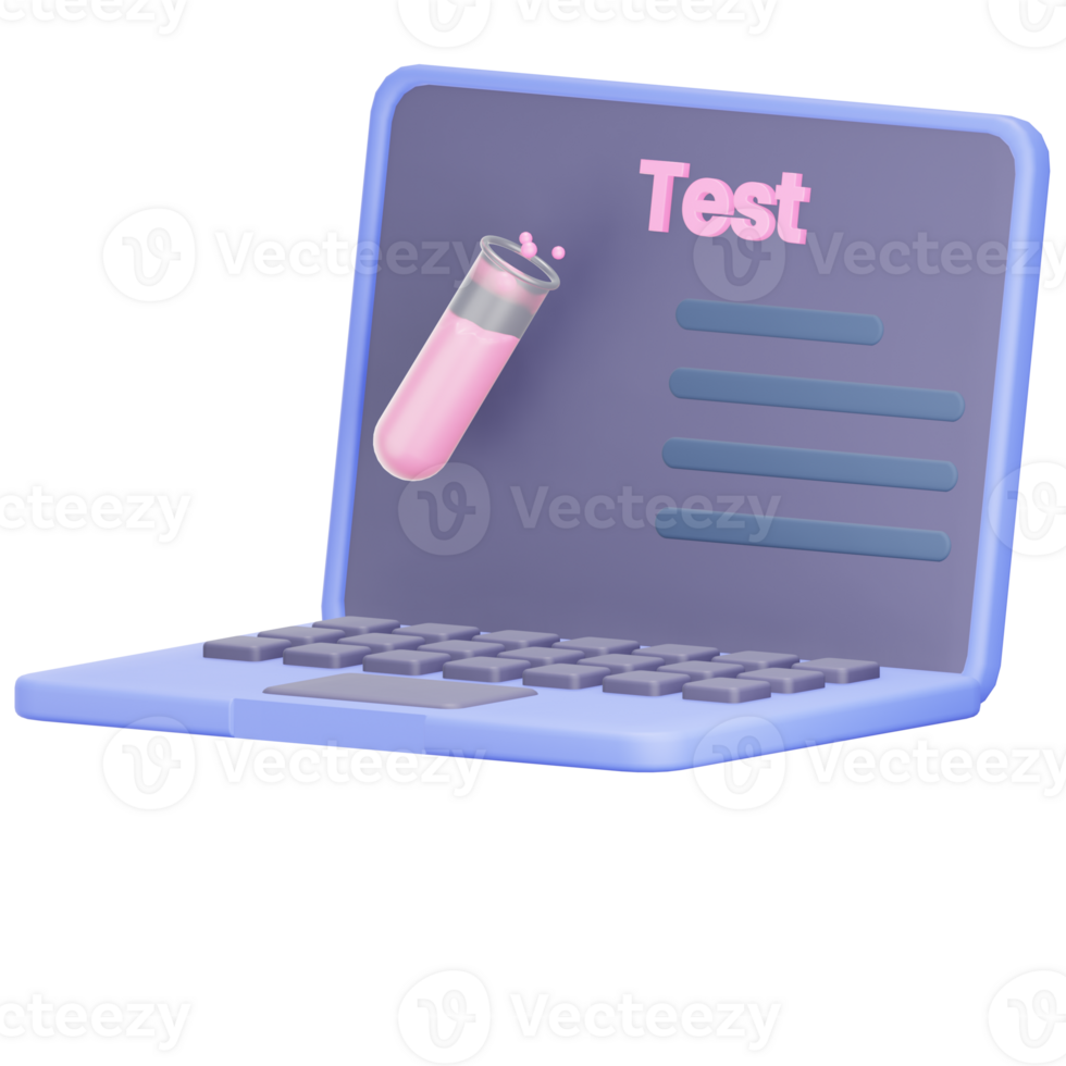 3D Online Test Illustration png