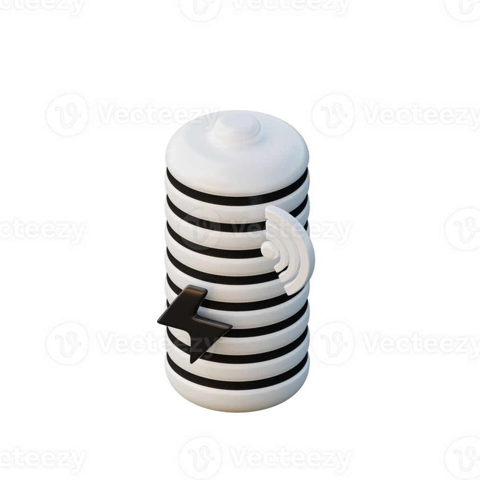 Cute 3D Smart Battery Icon Illustration Render png