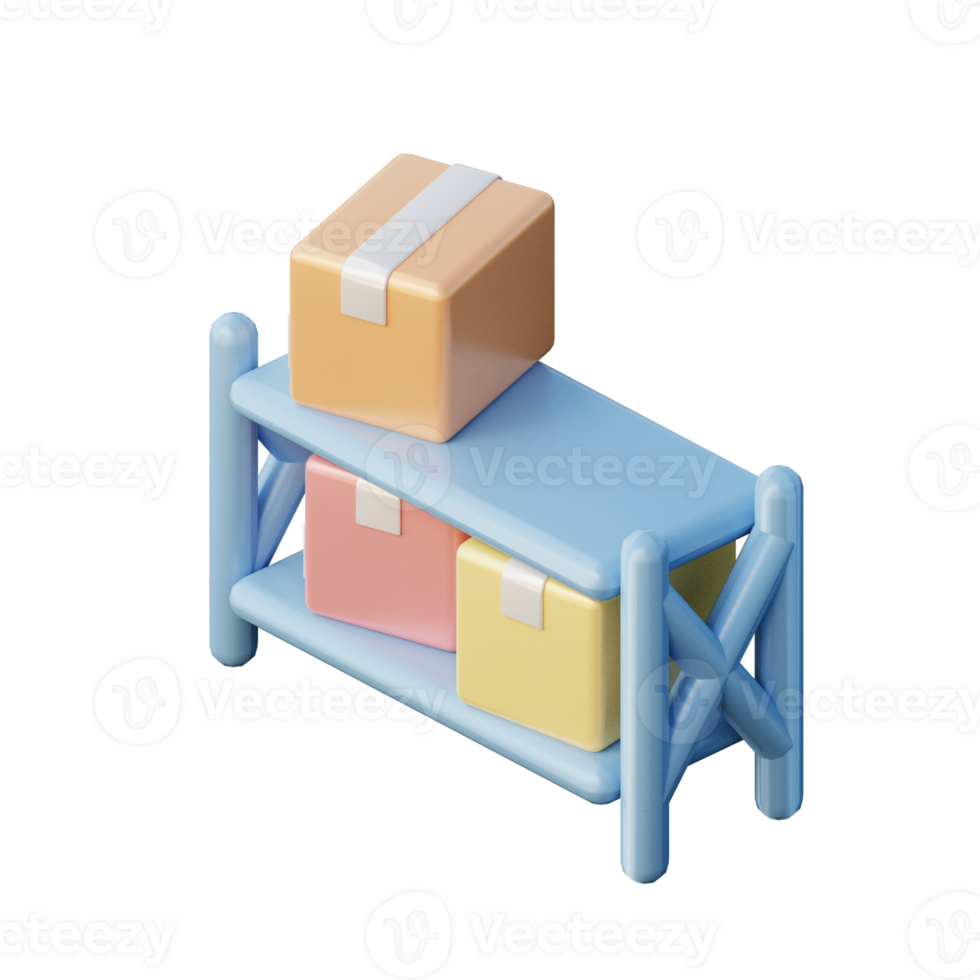 Cute 3D Warehouse Icon Illustration Render png