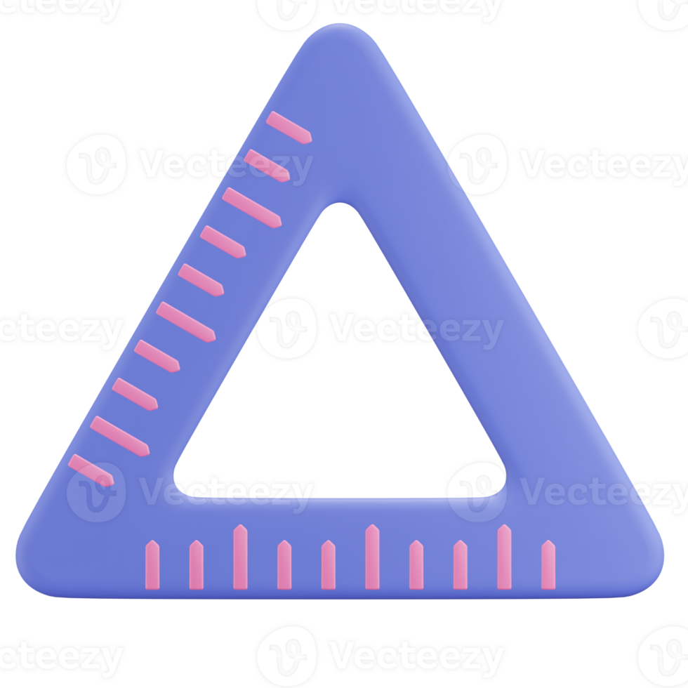 3D Triangle Ruler Illustration png
