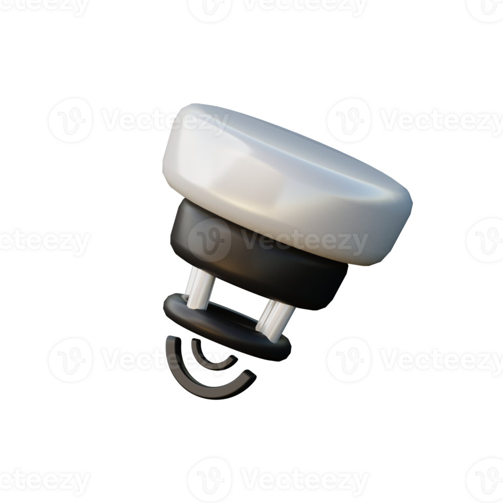 Cute 3D Smoke Detector Icon Illustration Render png