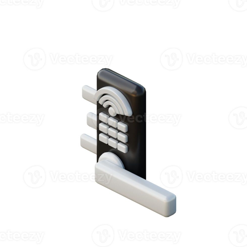 Cute 3D Smart Door Icon Illustration Render png