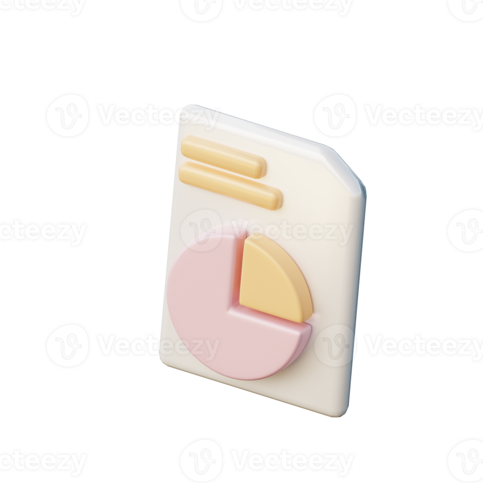 Cute 3D Statistic Icon Illustration Render png