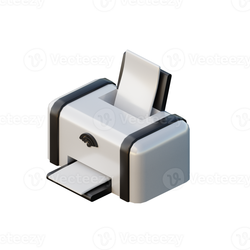 Cute 3D Smart Printer Icon Illustration Render png