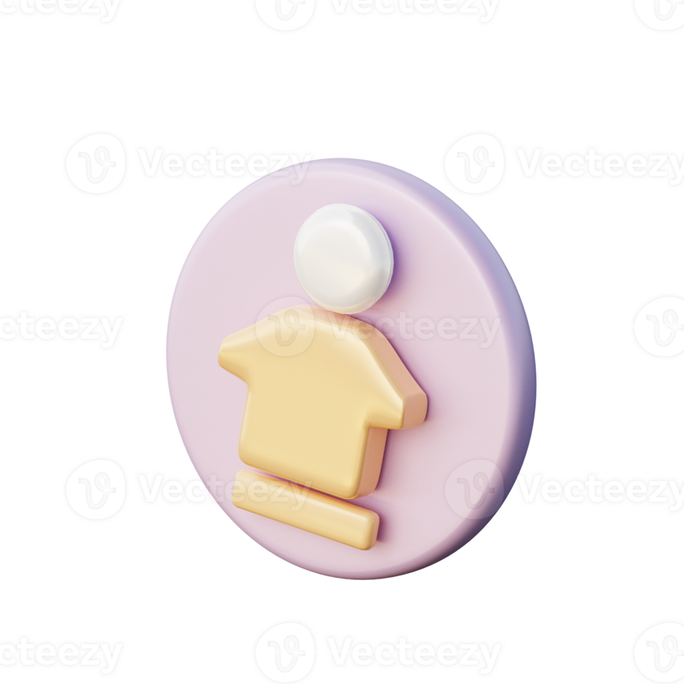 Cute 3D User Icon Illustration Render png
