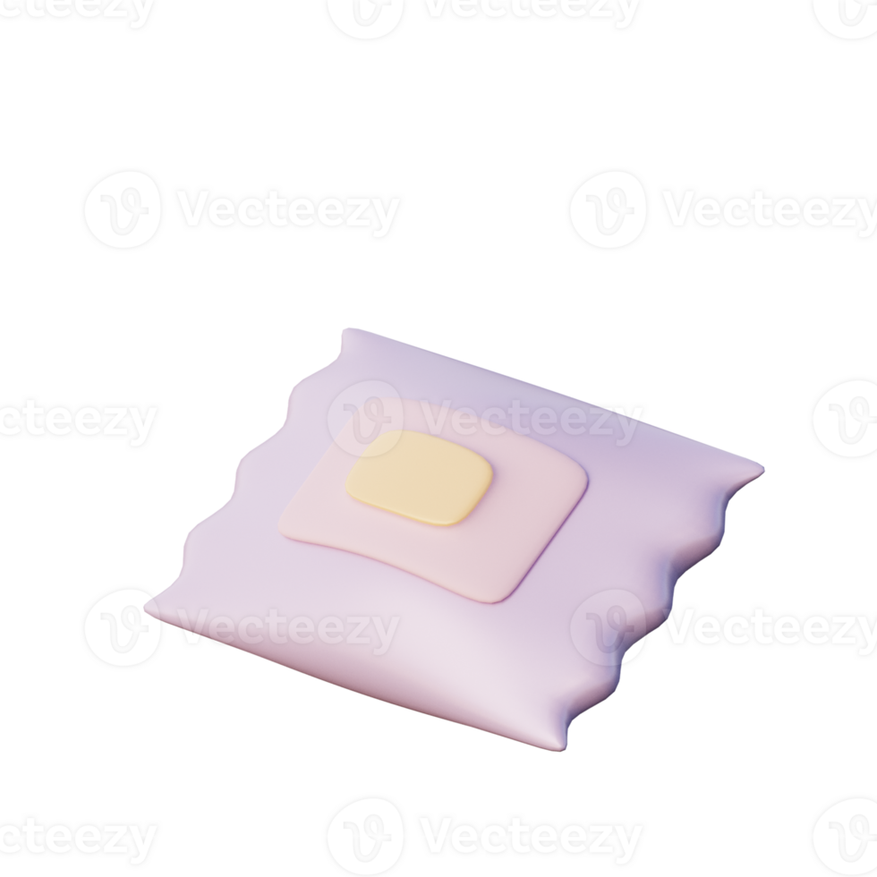 Cute 3D Wet Tissue Icon Illustration Render png