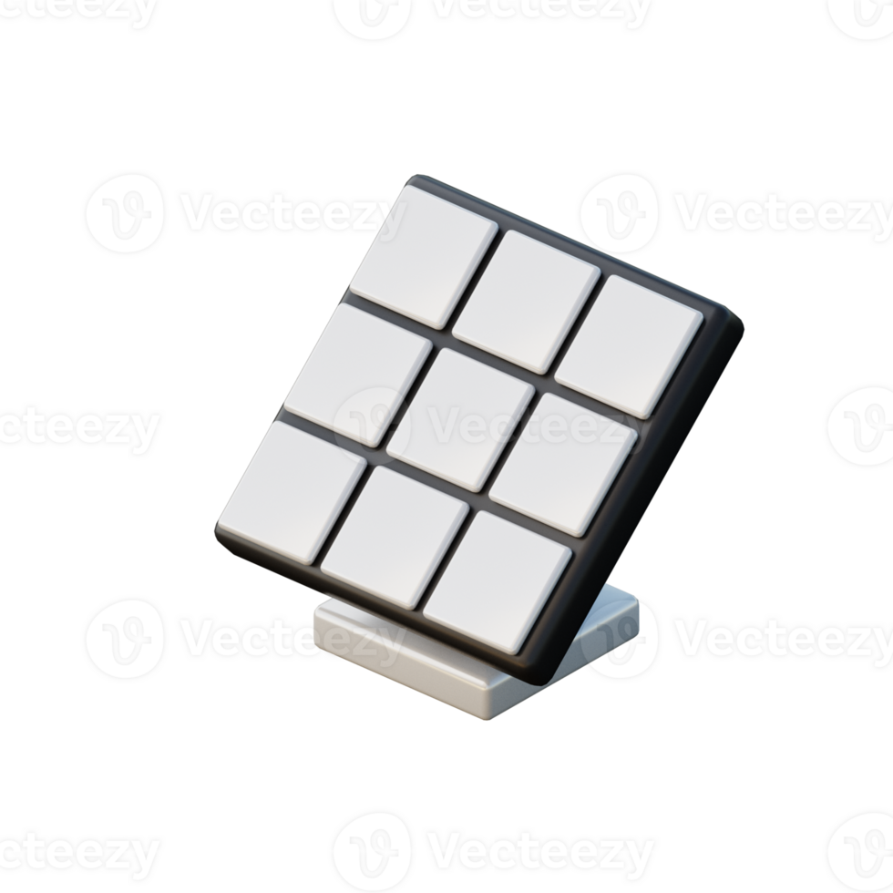 Cute 3D Solar Panel Icon Illustration Render png
