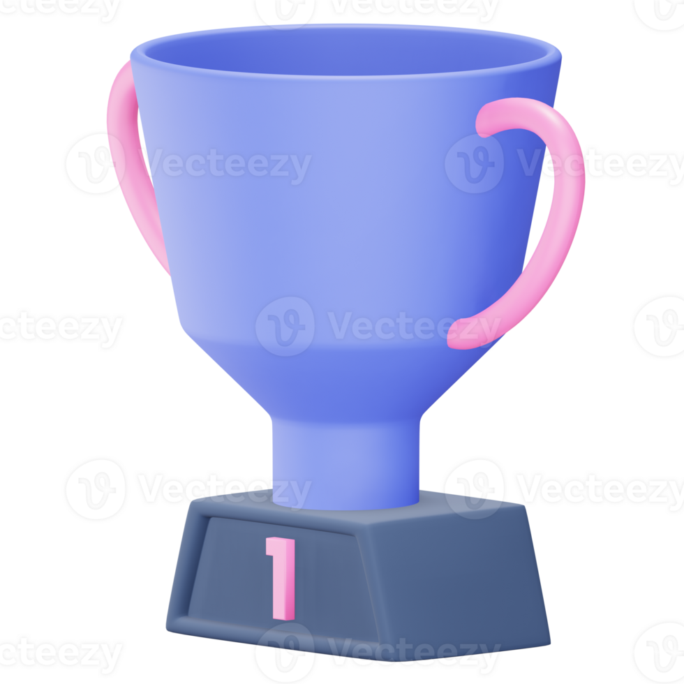 3D Purple Trophy Illustration png