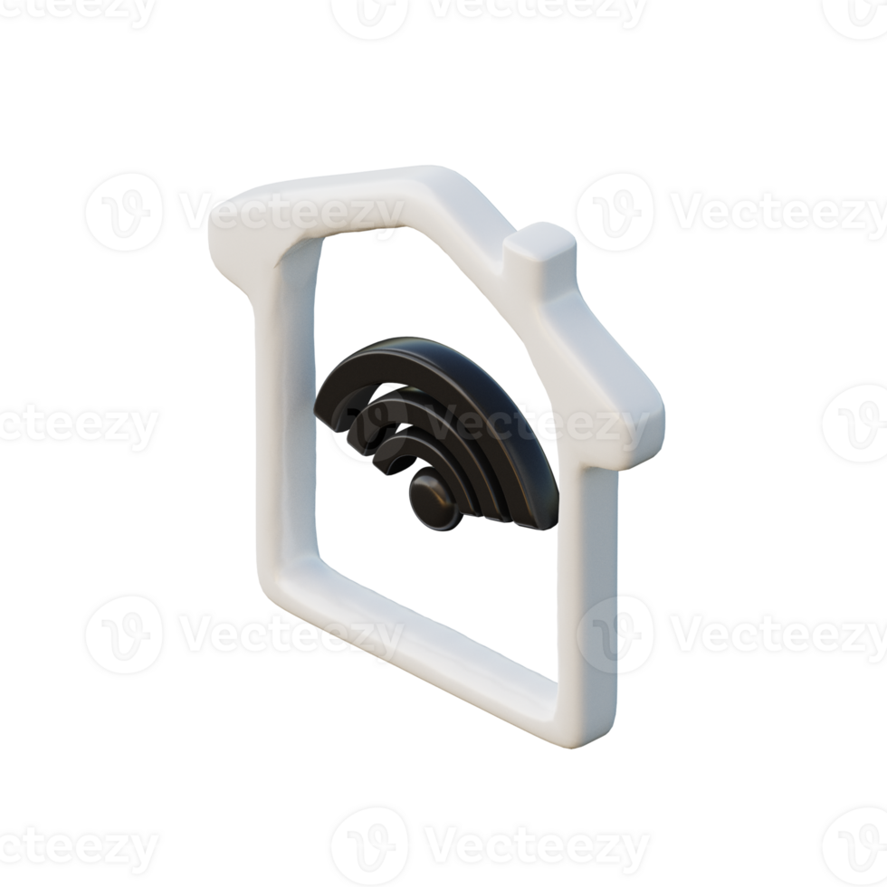 Cute 3D Smart Home Icon Illustration Render png