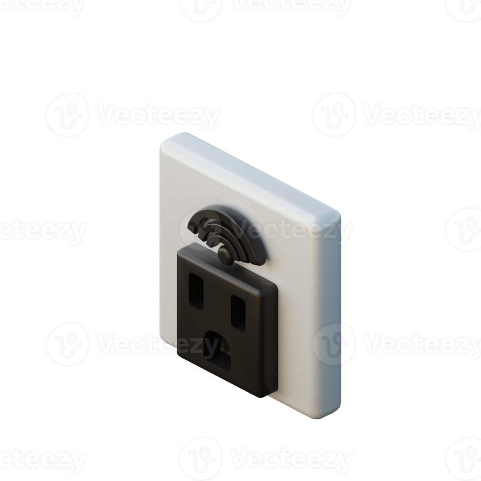 Cute 3D Smart Plug Icon Illustration Render png