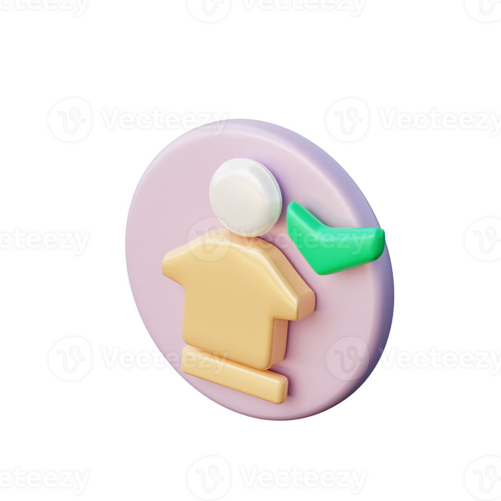 Cute 3D User Checklist Icon Illustration Render png