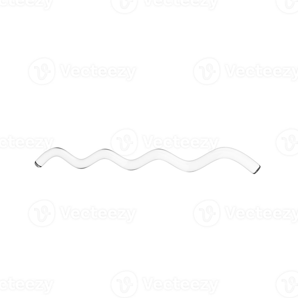 Cute 3D Squiggly Line Icon Illustration Render png