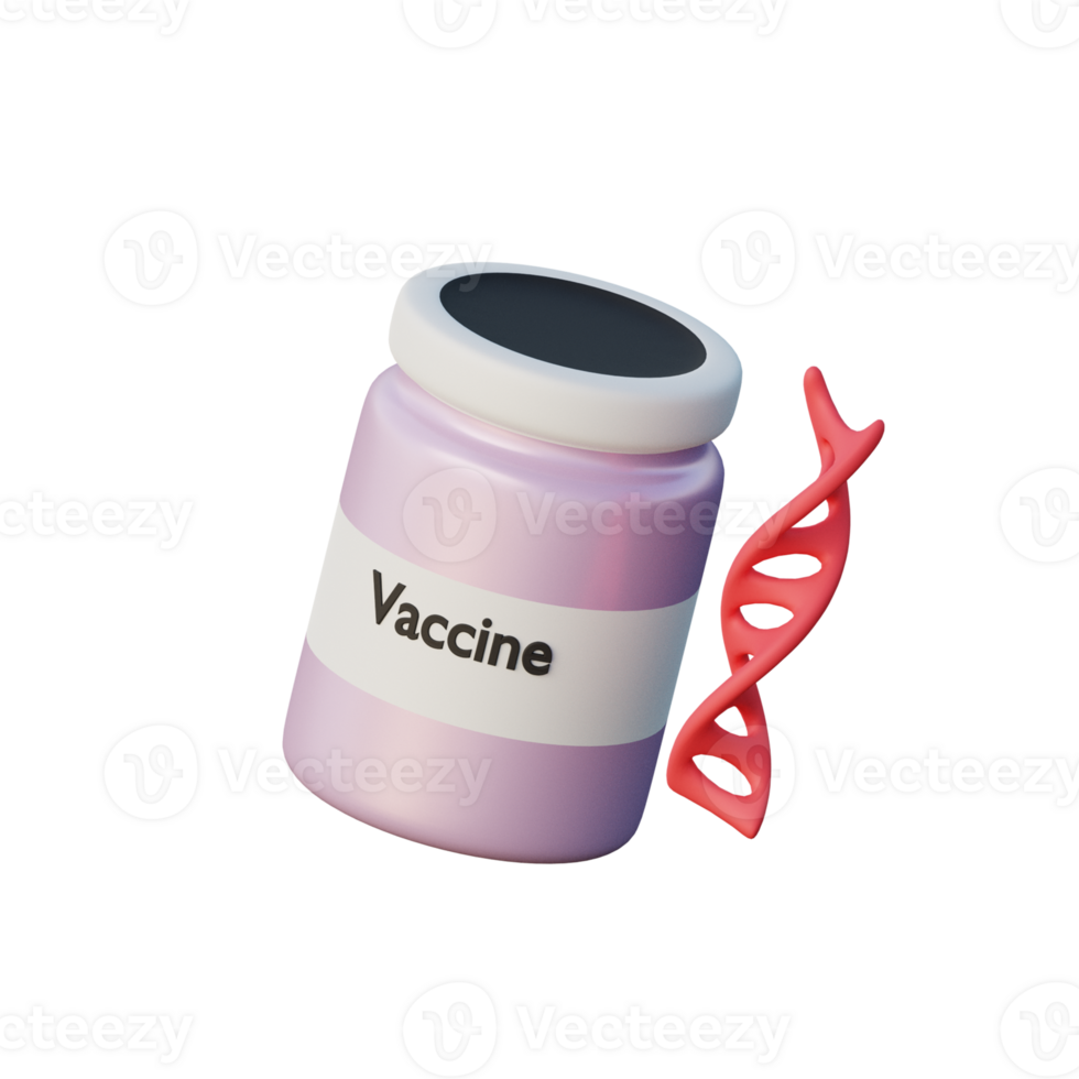 Cute 3D Vaccine Rna Icon Illustration Render png
