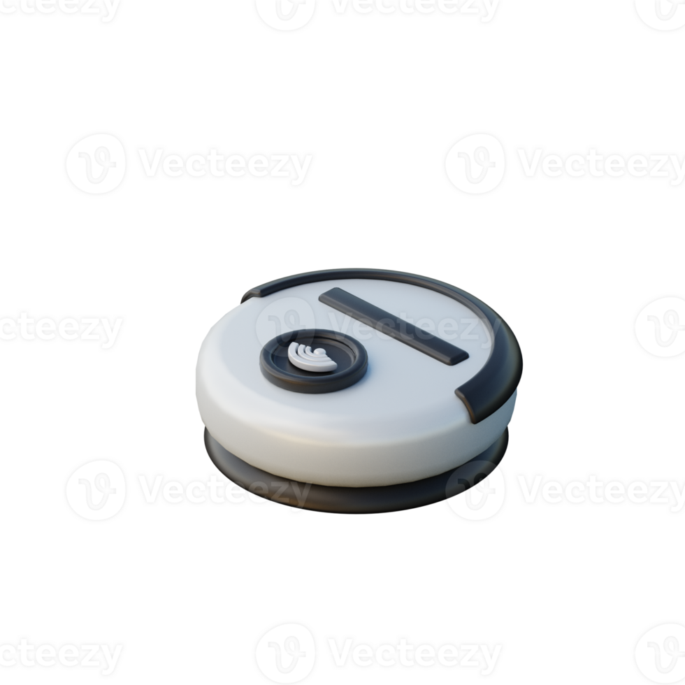 Cute 3D Smart Vacuum Robot Icon Illustration Render png