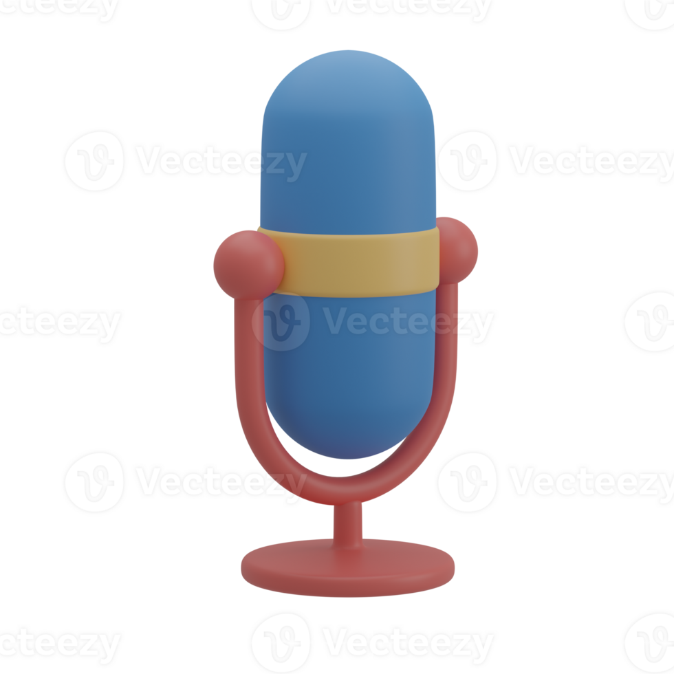 Cute 3D Voice Assistant Microphone Icon Illustration Render png