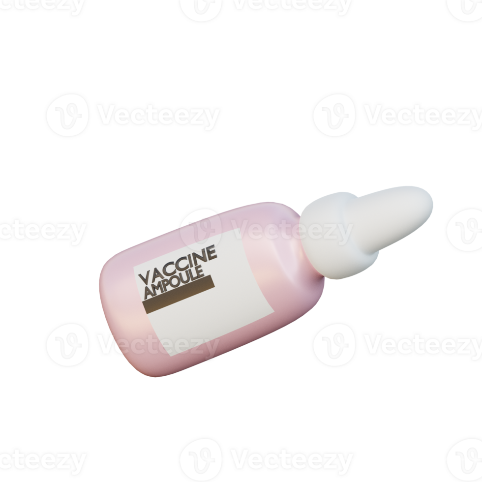 Cute 3D Vaccine Ampule Icon Illustration Render png
