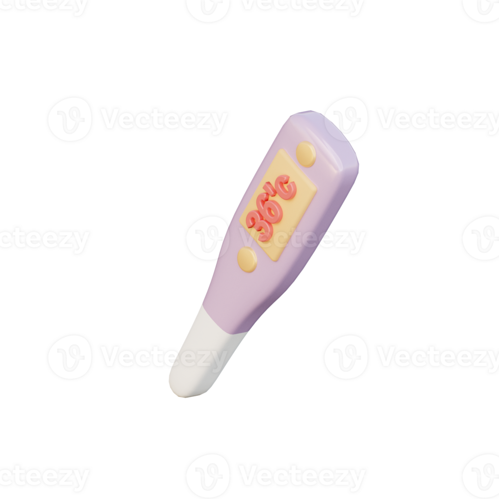 Cute 3D Thermometer Icon Illustration Render png