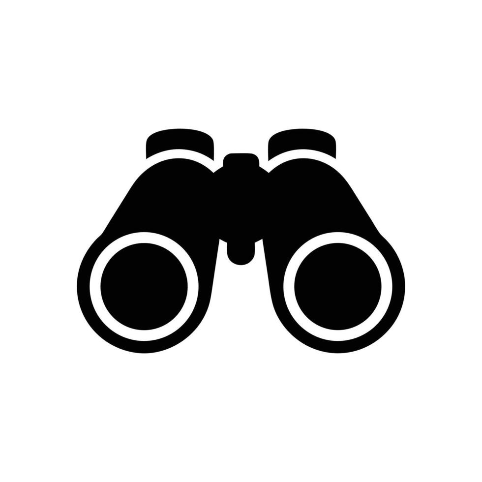Black Binoculars Icon, Viewing, Observation and Exploration vector