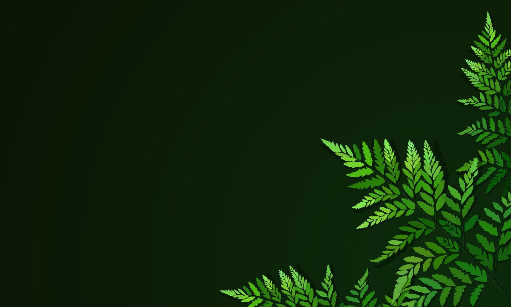 Tropical green leaves dark green background. natural decorative border frame with copy space. elegant nature banner. vector