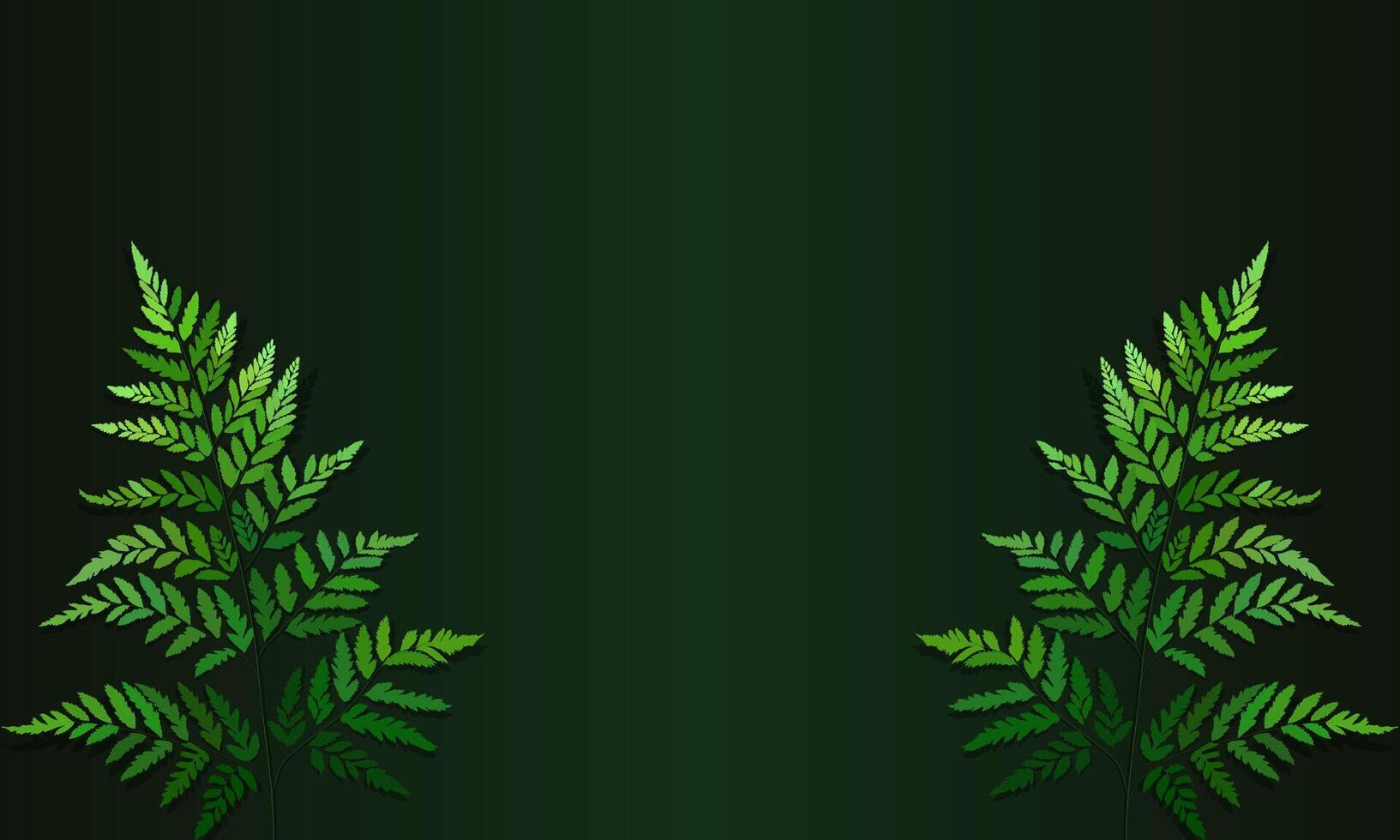 Tropical green leaves dark green background. natural decorative border frame with copy space. artistic creative banner. vector