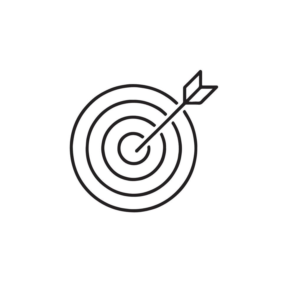 Target with arrow icon for goal achievement vector