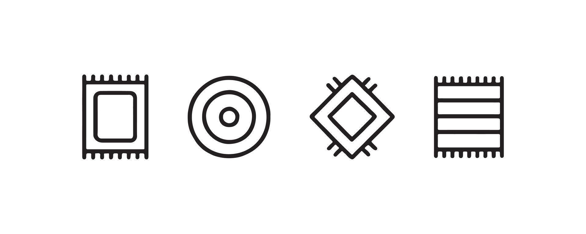 Minimal carpet and rug icon collection vector