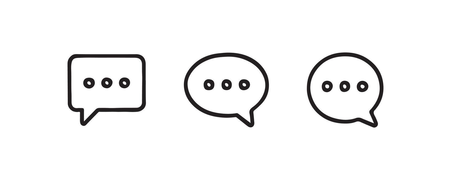 Simple minimalist chat bubble icons on white background. vector