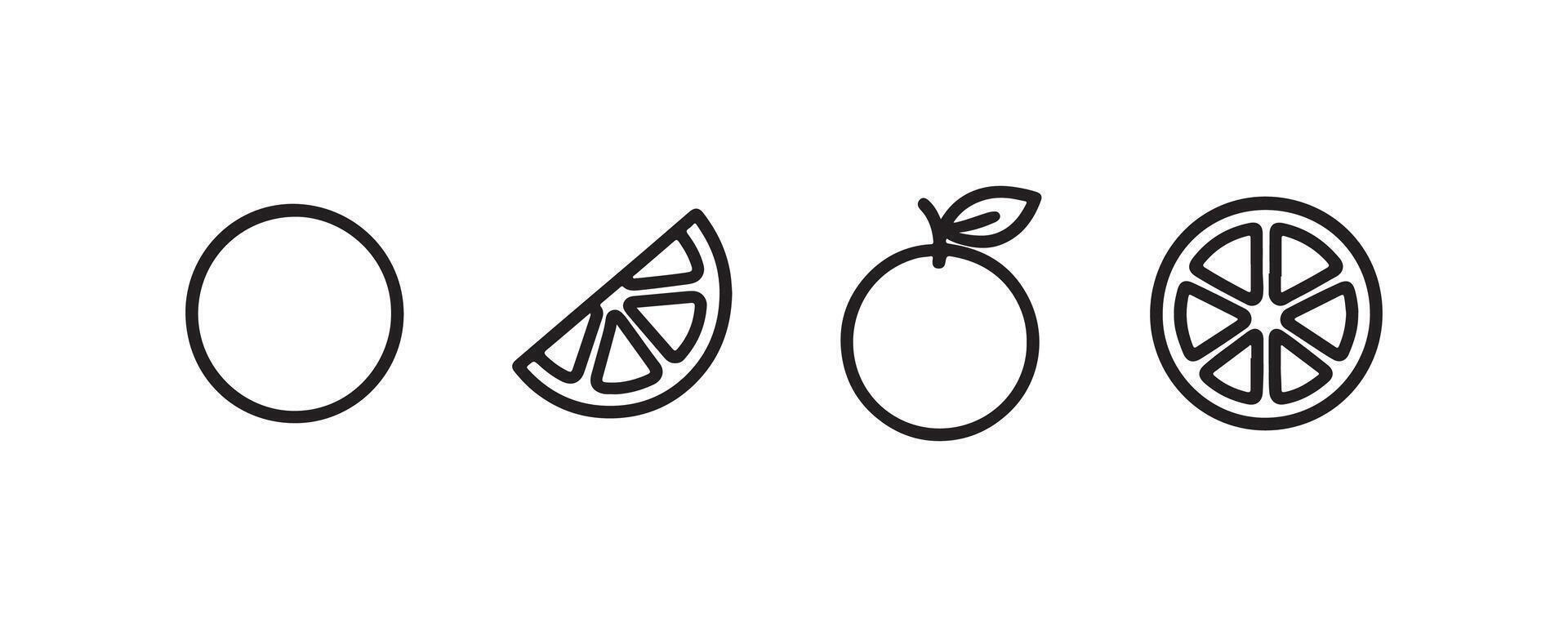 Citrus fruit icons with whole and sliced views vector