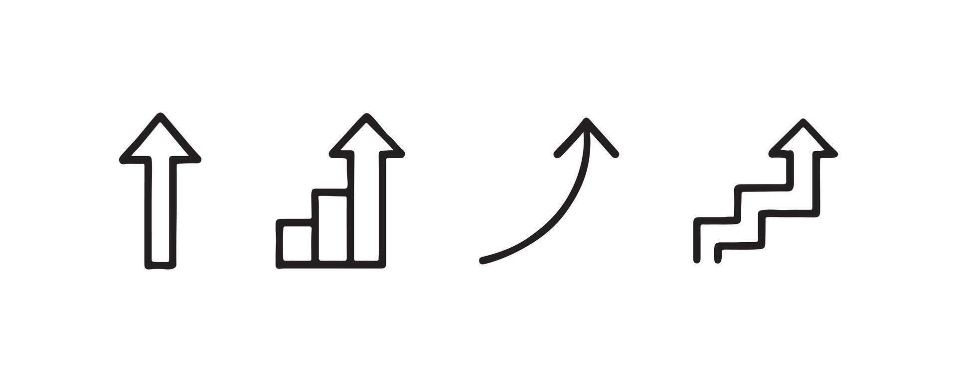 Upward arrow icons for growth and progress vector