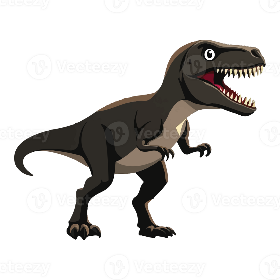 a walking dinosaur, with piercing eyes and an open mouth showing intricately designed png