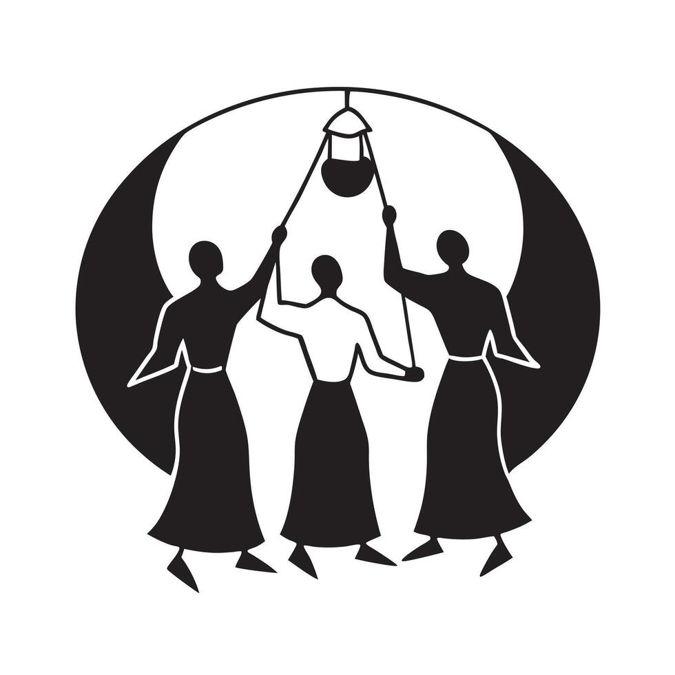 Mid Autumn Festival Lantern Group vector