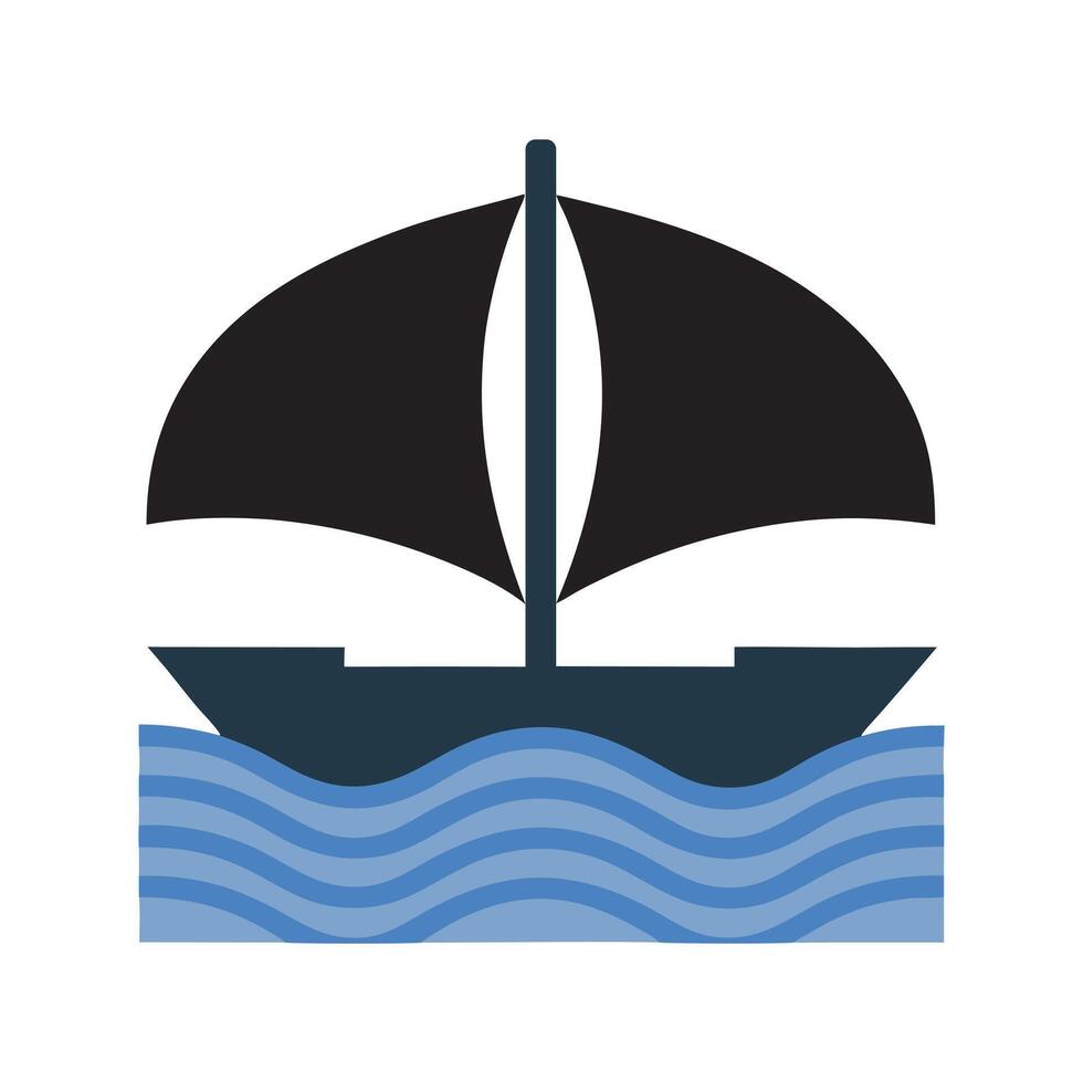 Twin sailboat logo for business identity vector