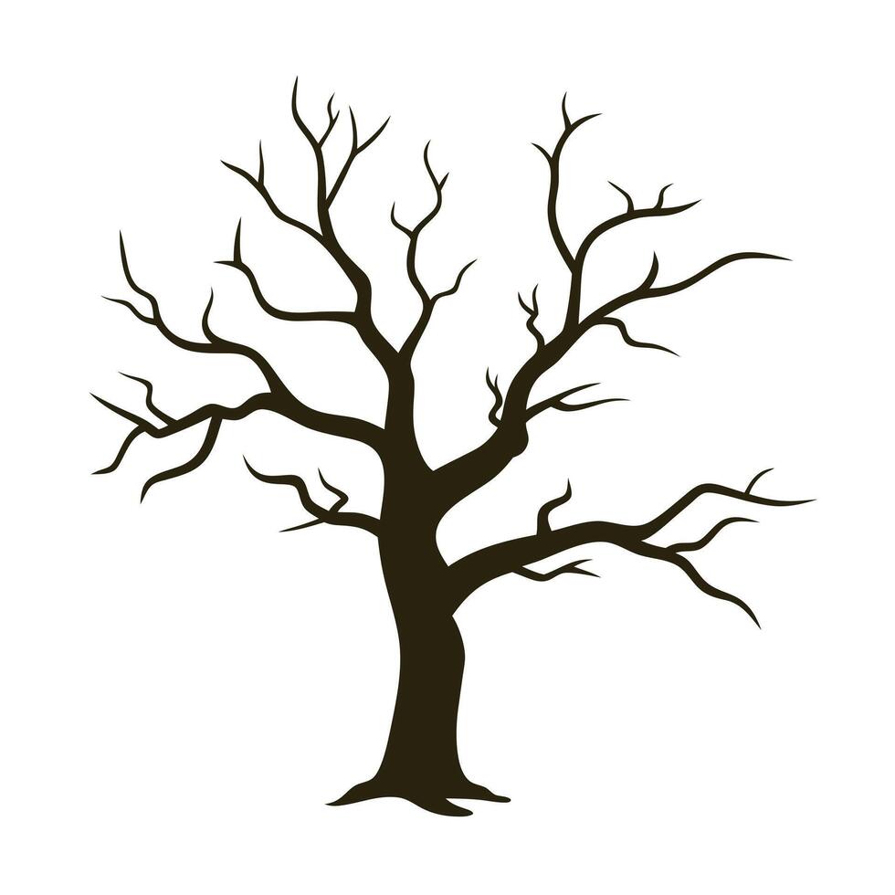 Gnarly Old Bare Tree Silhouette vector