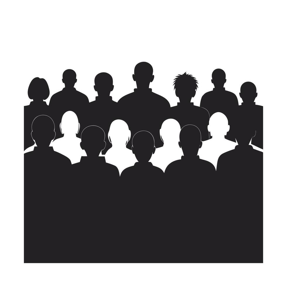 Crowd Viewed From Silhouette vector