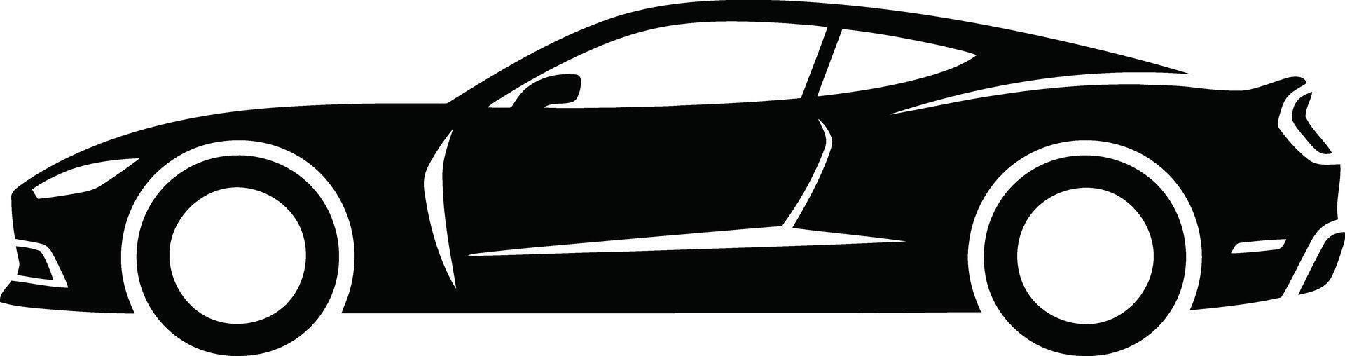 Sports car silhouette with smooth curves, High speed modern car outline vector