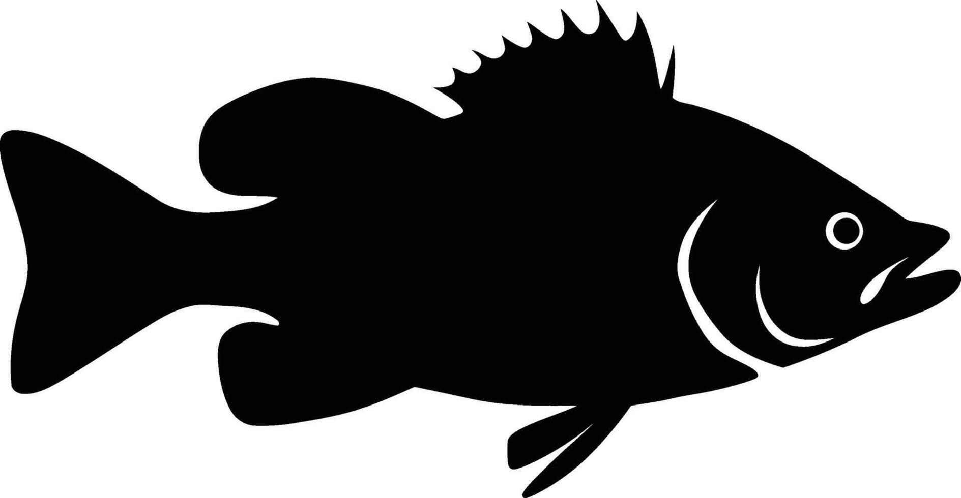 Fish Silhouette Icon for Fishing or Seafood Brand, Simple Fish Logo for Nature or Marine Concepts vector