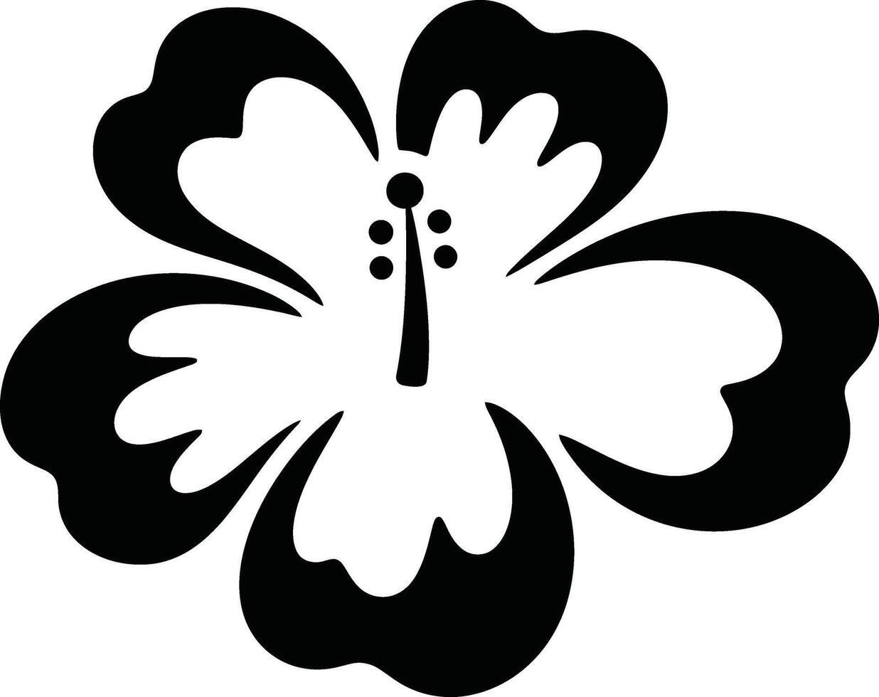 Classic Black and White Hibiscus Bloom Design, Chic Monochrome Hibiscus Art vector