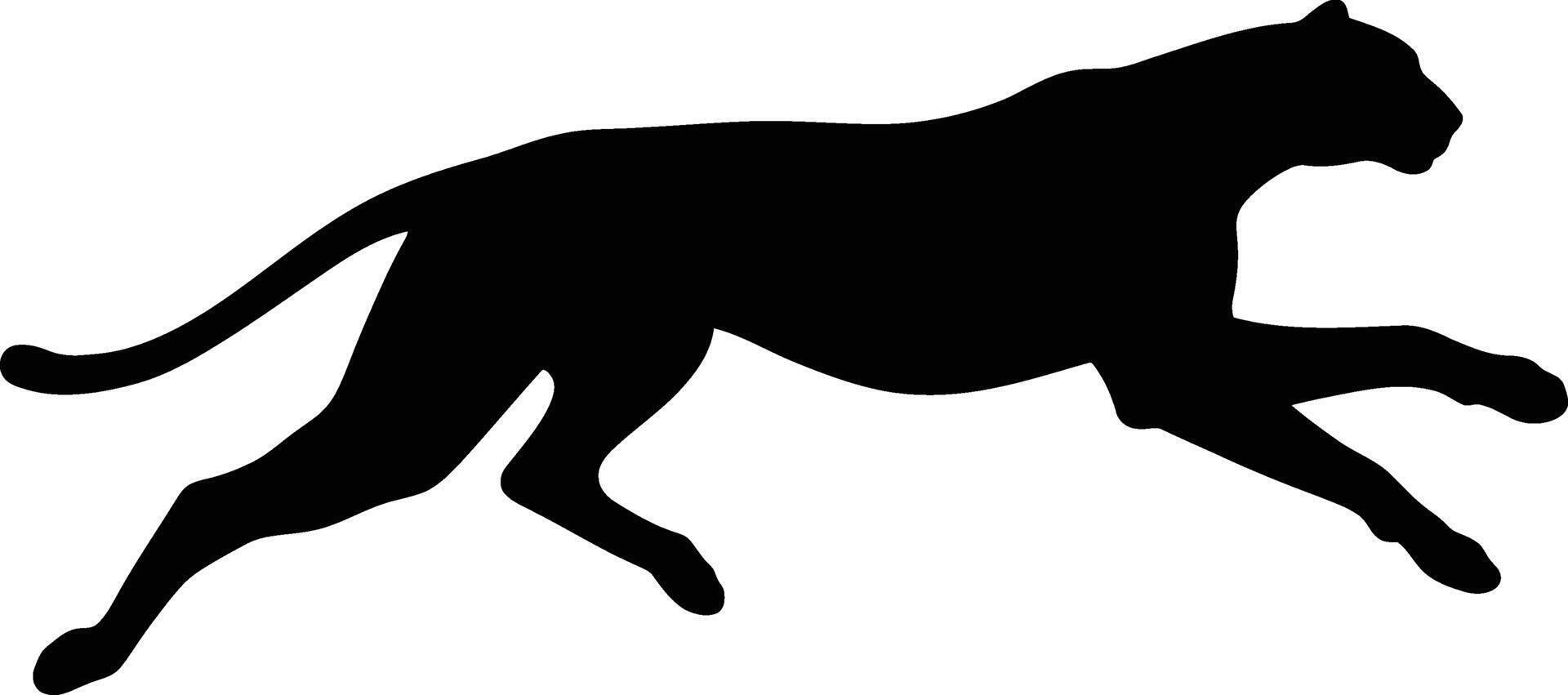 Cheetah speed animal silhouette, Wild cheetah in motion graphic vector
