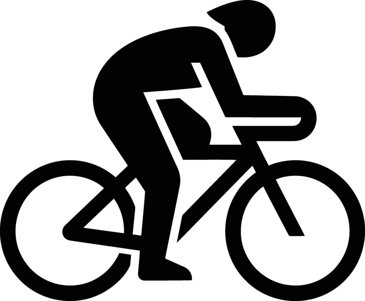 Cyclist on bike in full speed motion, Bicyclist sports activity design vector