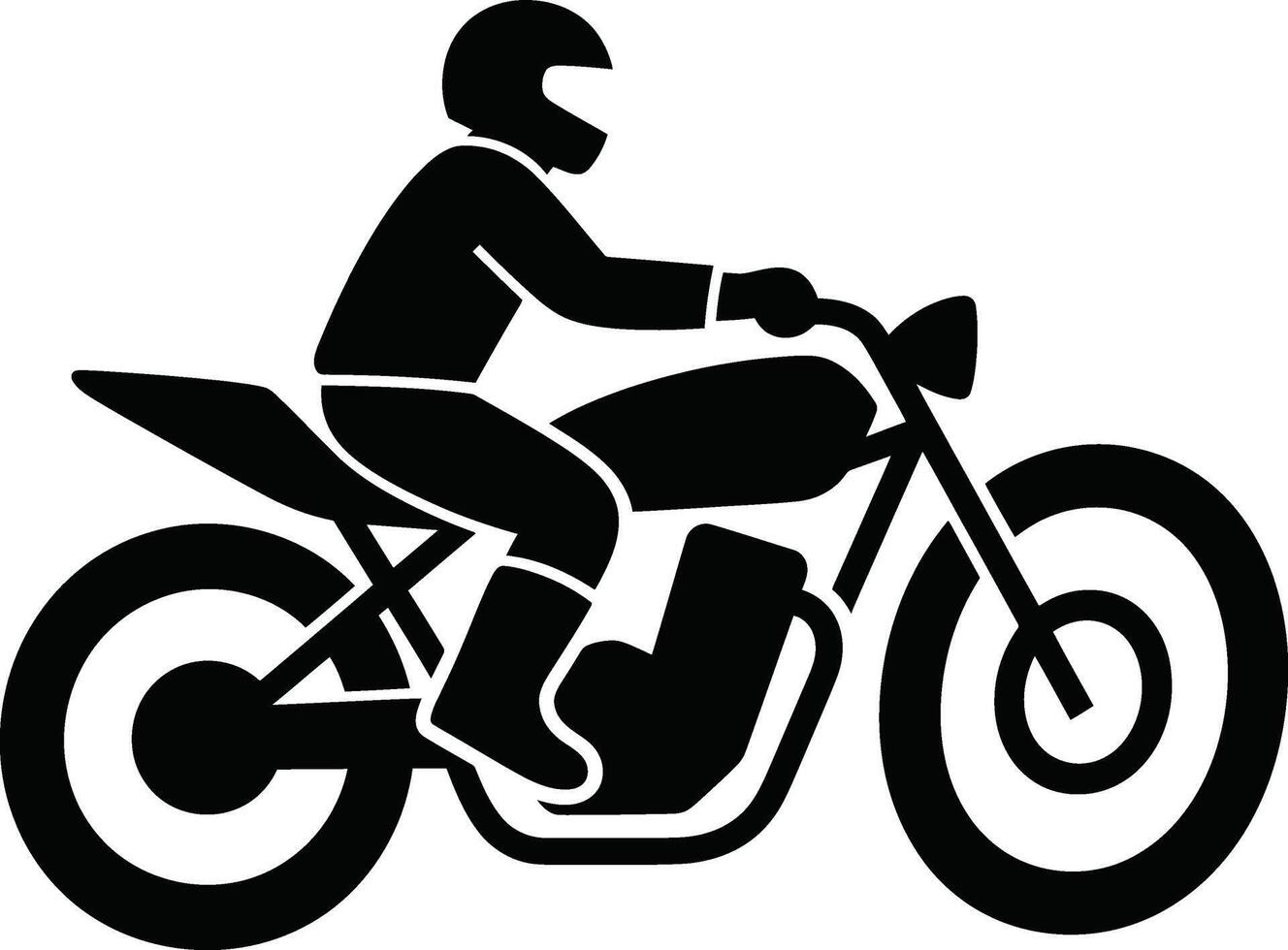 Classic motorcyclist with vintage look, Retro motorcycle silhouette design vector